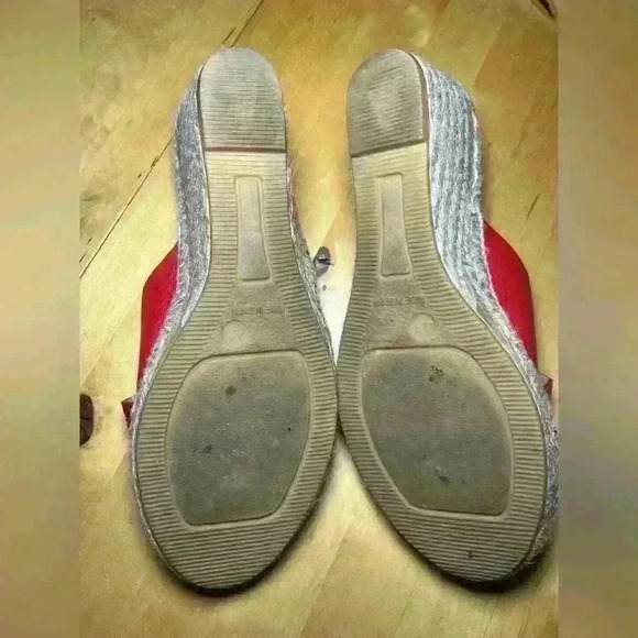 Bettye Muller Espadrille Wedge Leather- Size 41 / US 10 〰️ Red - Picture 12 of 13